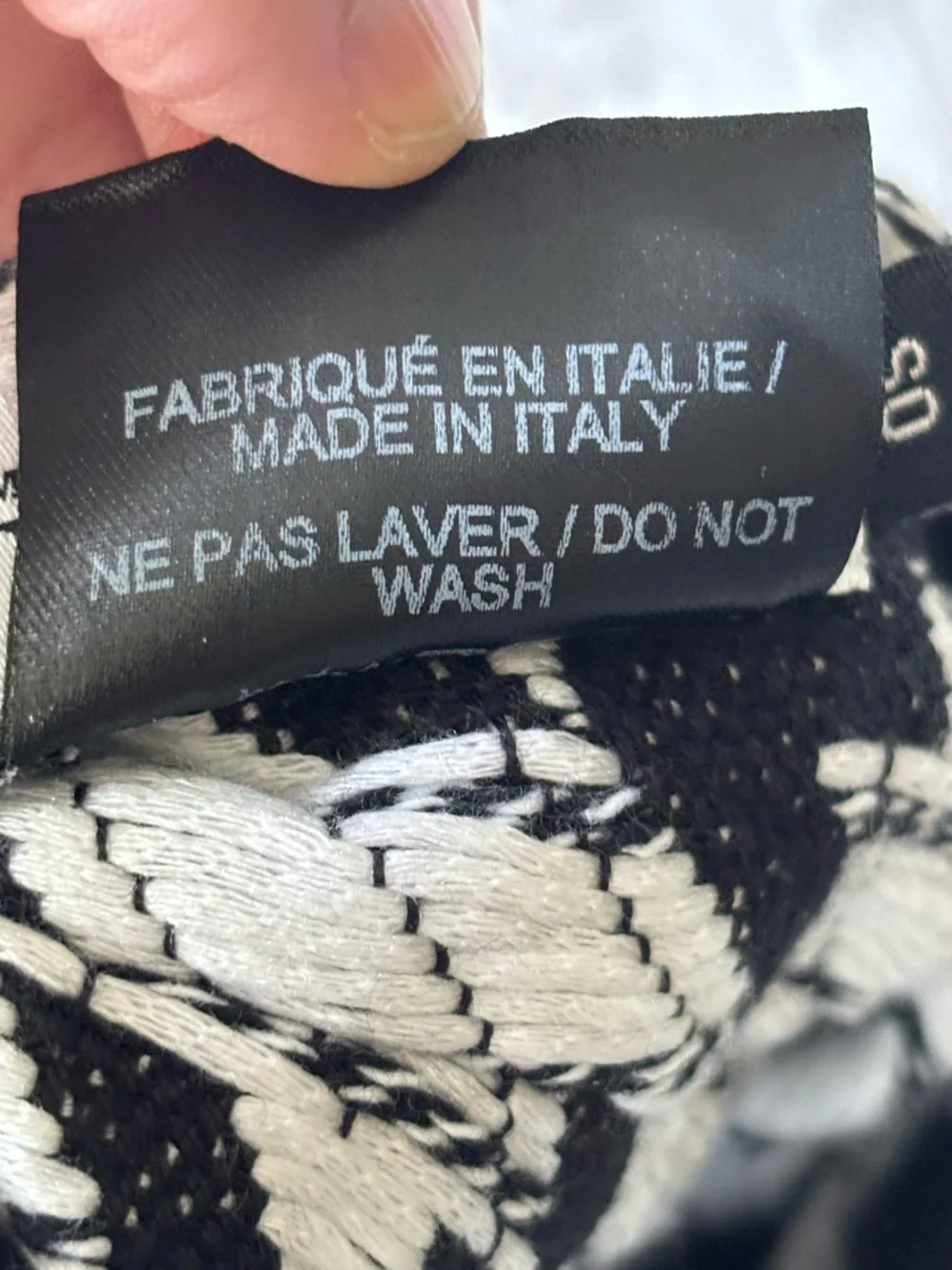 EUC MAISON MICHEL PARIS Black & White Patterned Turban Headwrap O/S